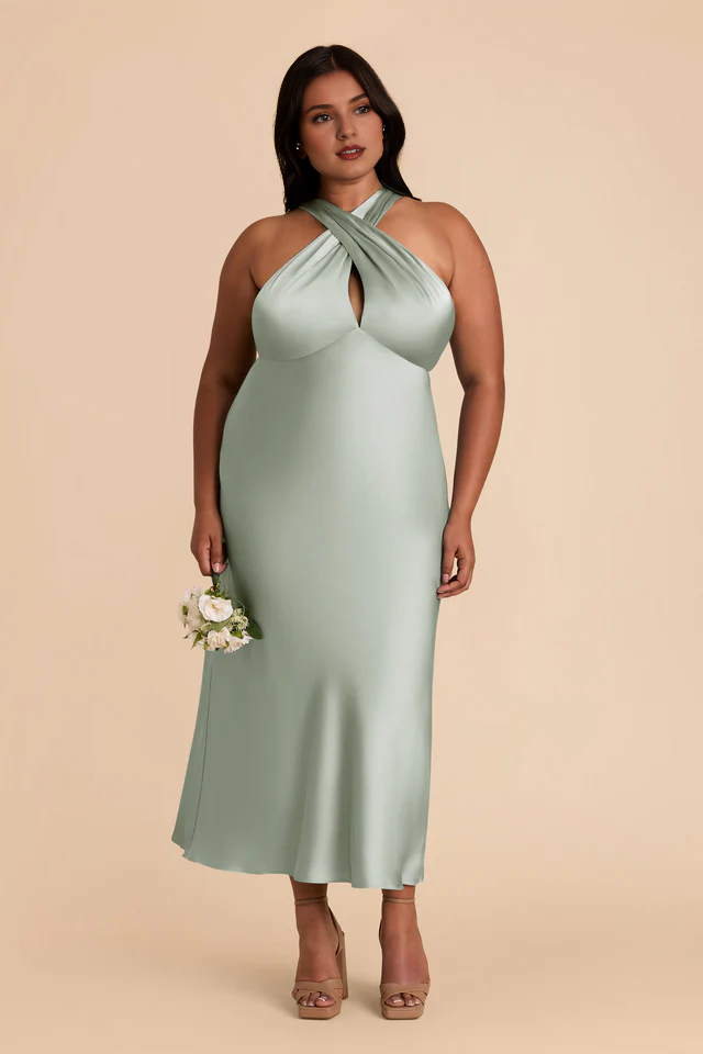 Satin Ankle-Length Wedding Dress - Chloe Dress