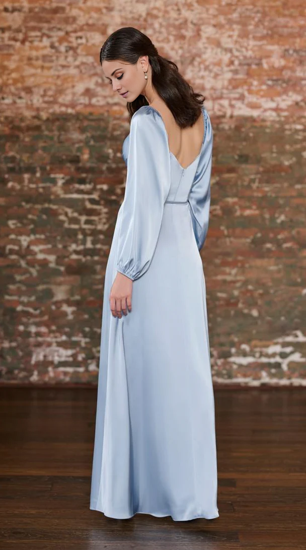 Off-Shoulder Long Sleeve Backless High Slit Floor-Length Prom Dress - Chloe Dress