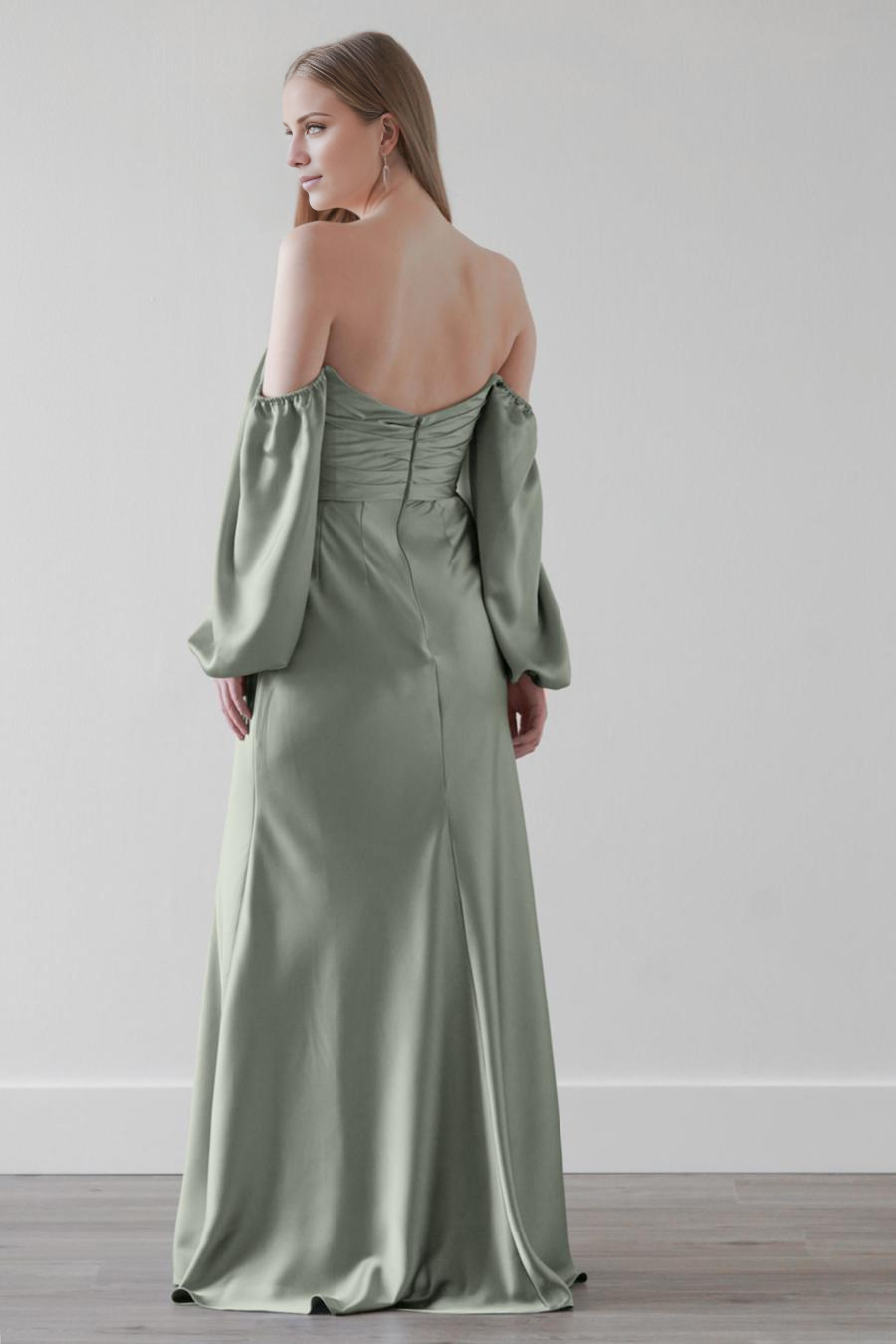 Strapless Long Sleeve Backless Floor-Length Evening Dress - Chloe Dress