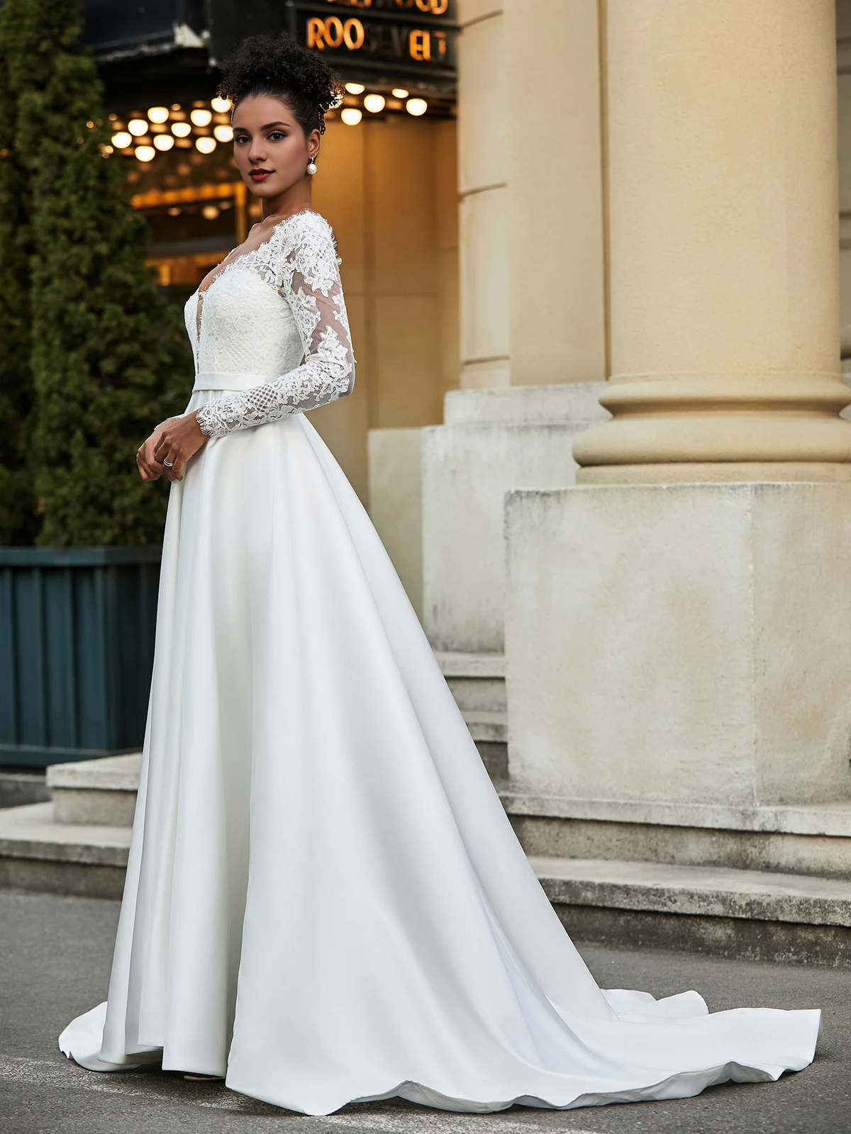 A-Line Lace Backless Wedding Dress - Chloe Dress