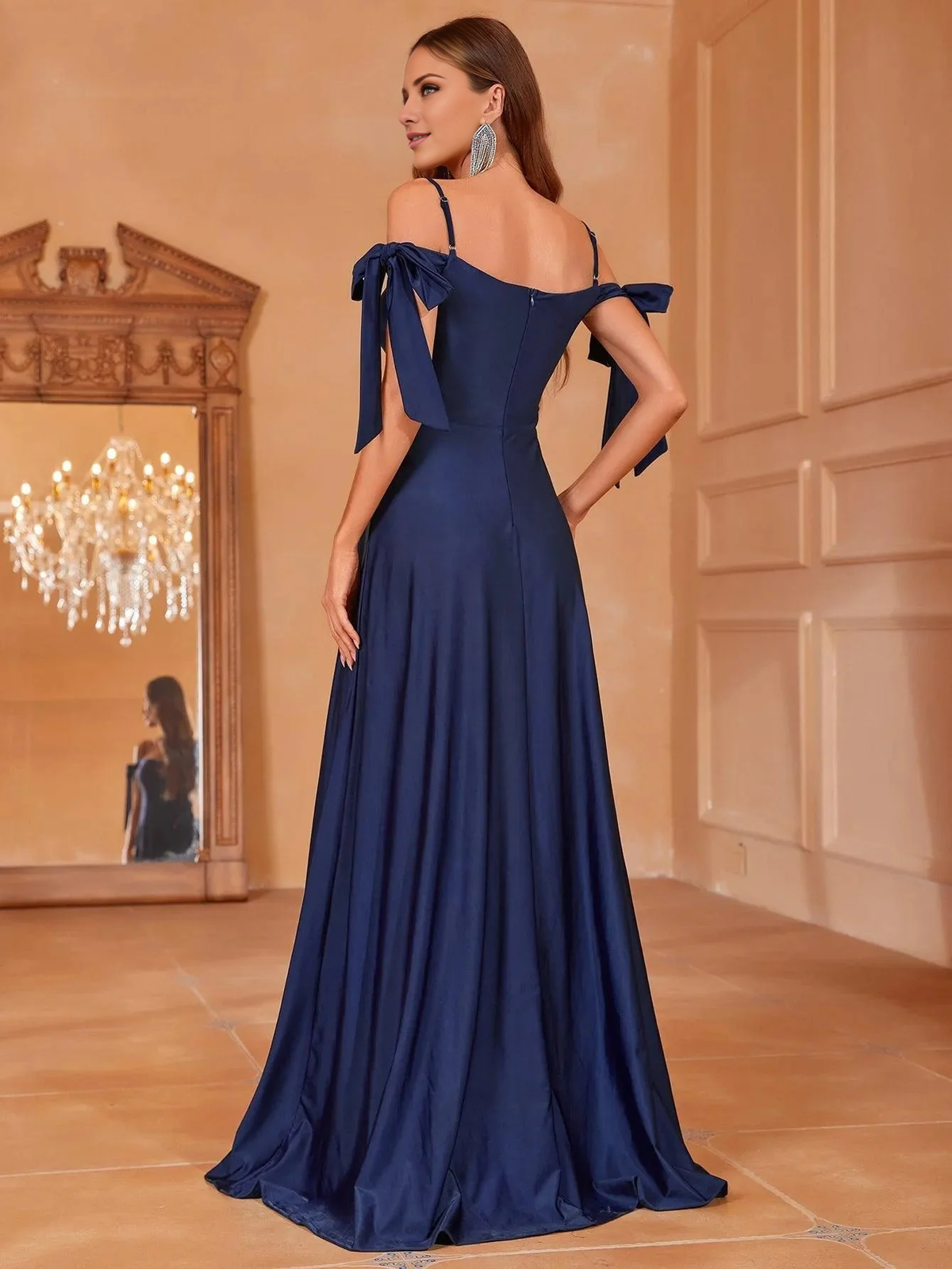 Off-Shoulder High Slit Floor-Length Formal Dress - Chloe Dress