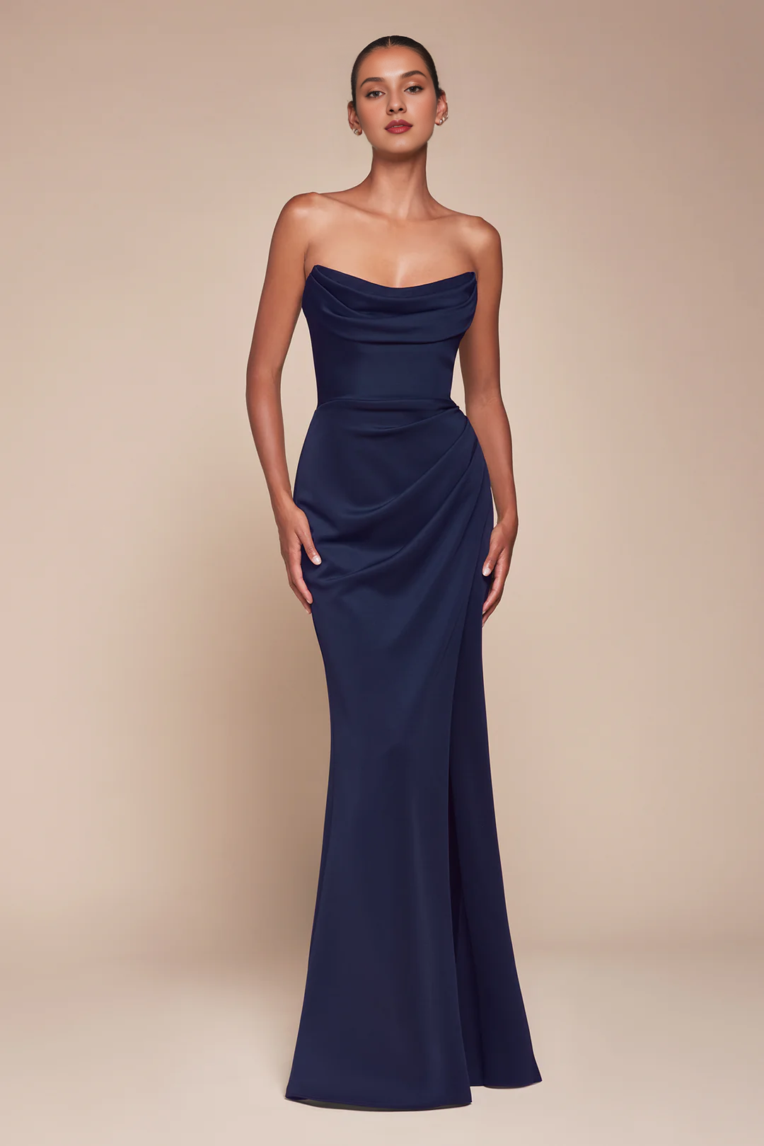 Strapless Chiffon High Slit Dress - Chloe Dress