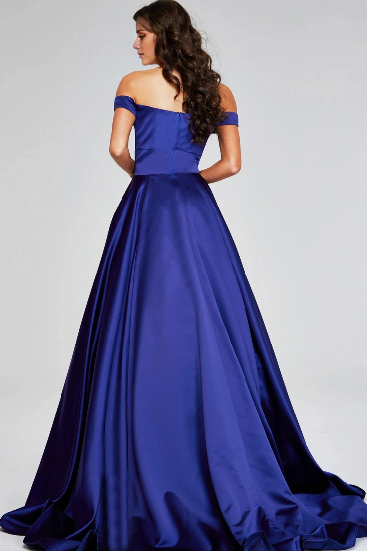A-Line Off-Shoulder Satin Floor-Length Evening Gown - Chloe Dress