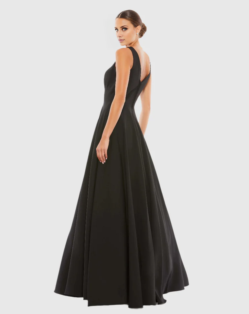 Black A-Line V-Neck Sleeveless Floor-Length Evening Dress - Chloe Dress