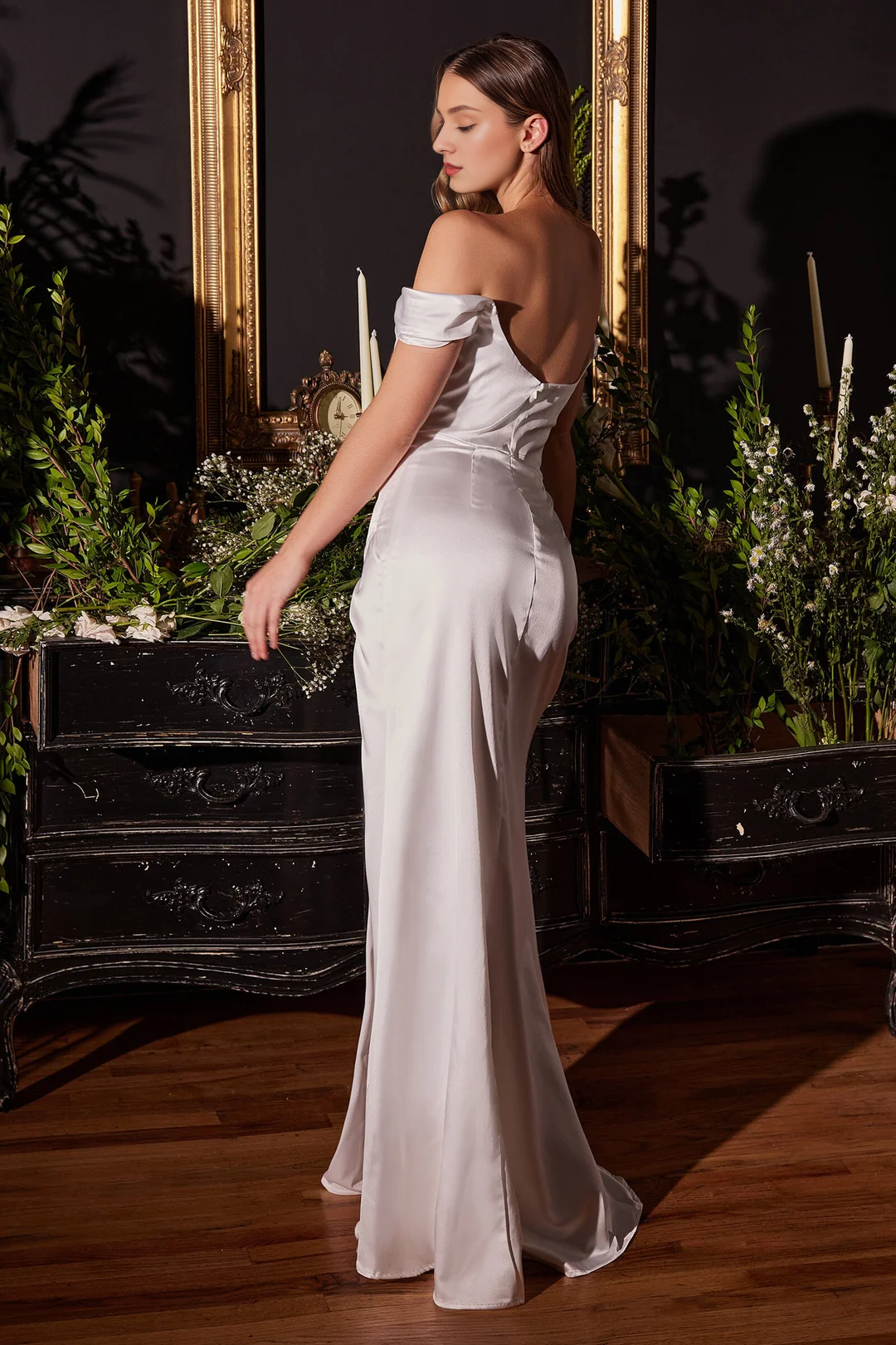 Off-Shoulder Lace-Up Back Wedding Dress - Chloe Dress
