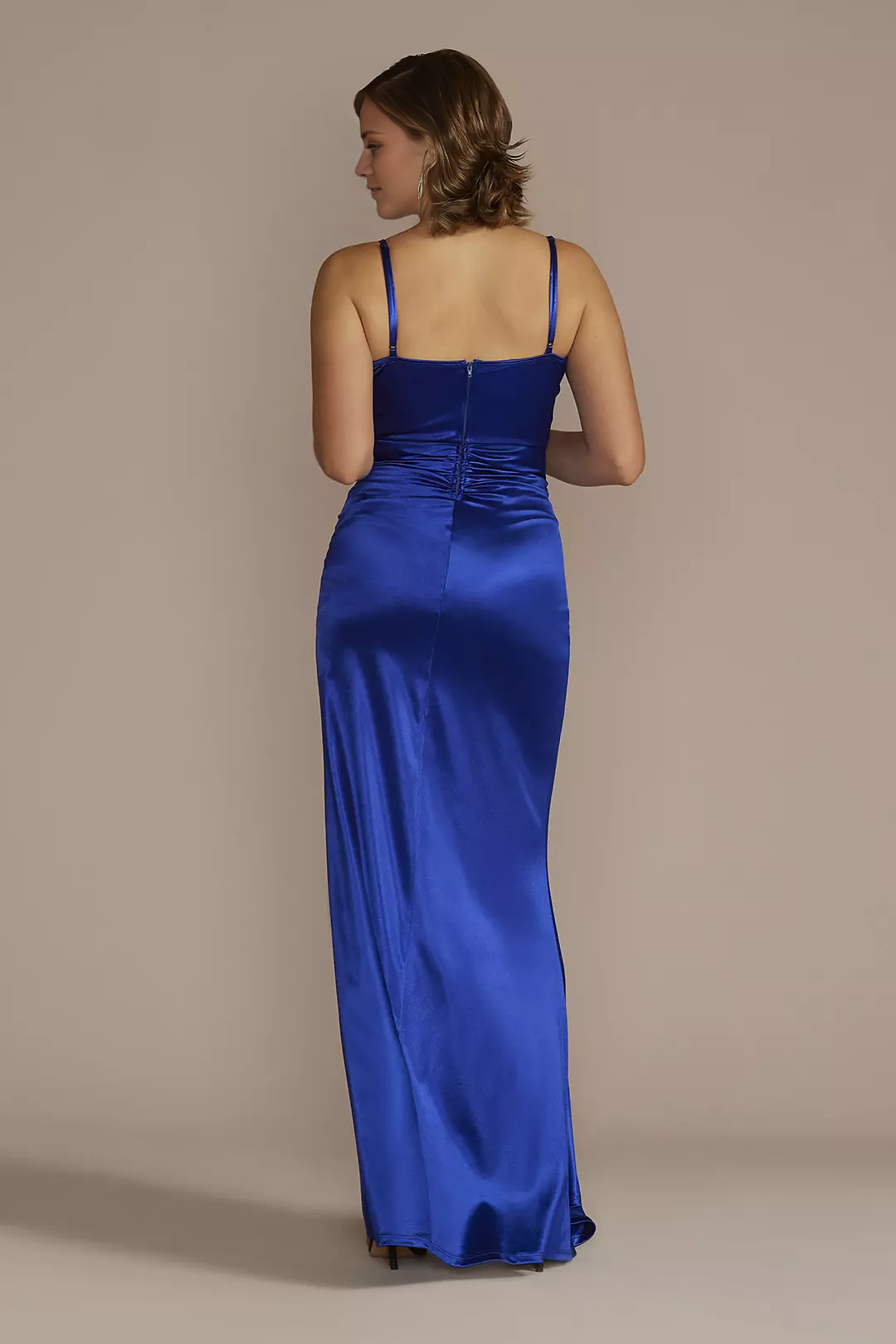 Satin High Slit Prom Dress - Chloe Dress