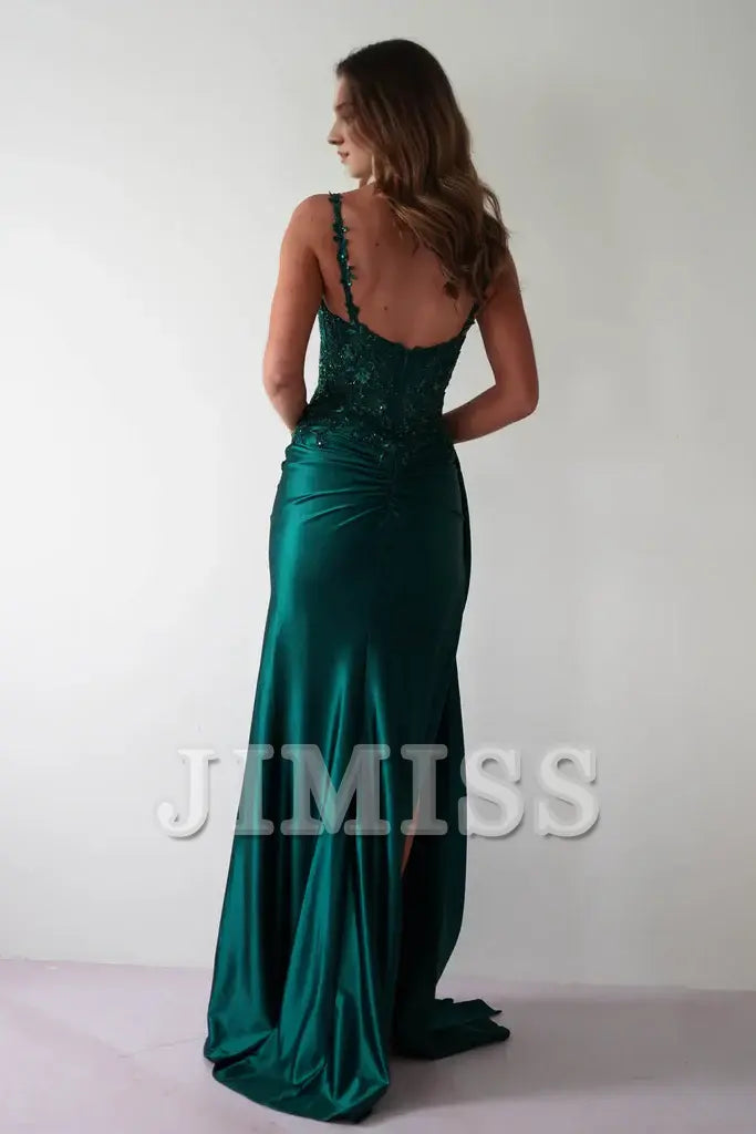 A-Line Sweetheart Satin Sleeveless Floor-Length Evening Gown - Chloe Dress