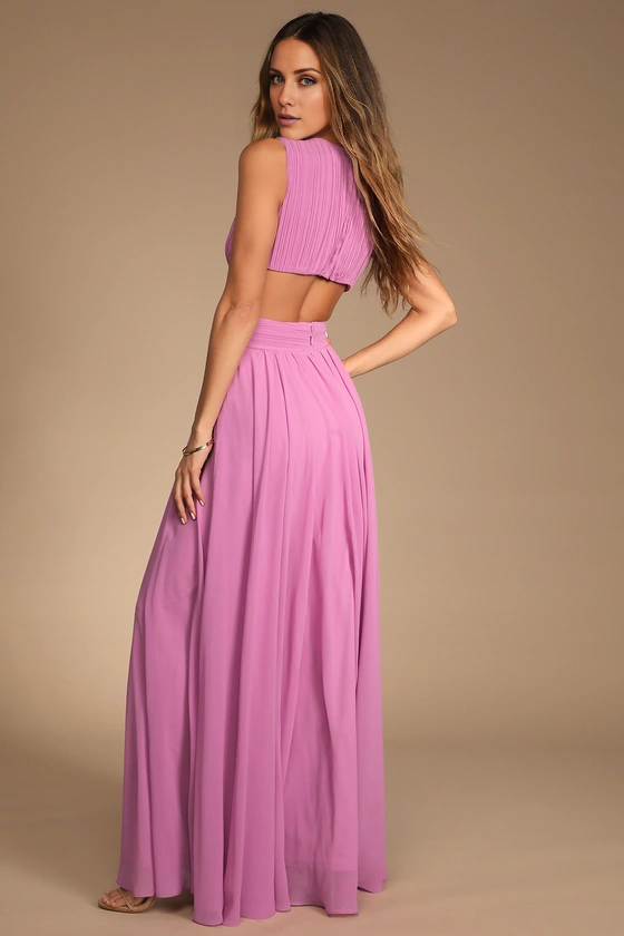 A-Line V-Neck Sleeveless Pleated Floor-Length Evening Dress - Chloe Dress