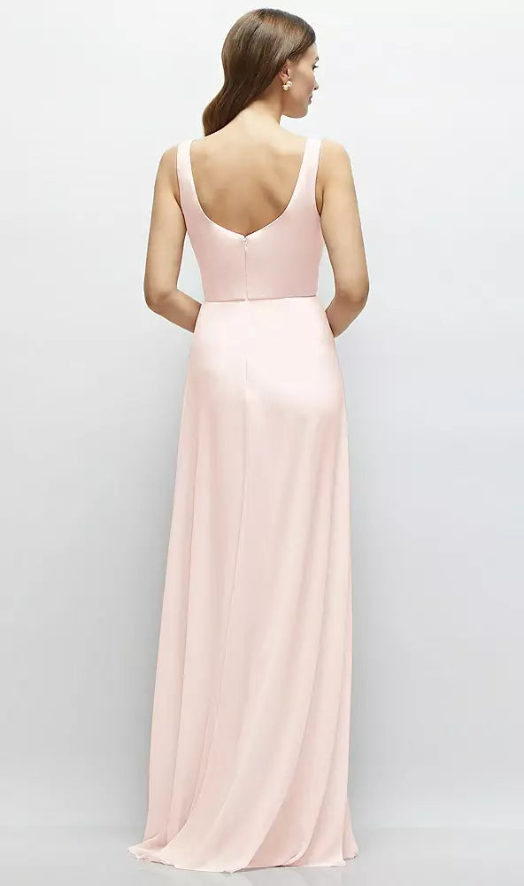Square Neck Chiffon Wedding Dress - Chloe Dress