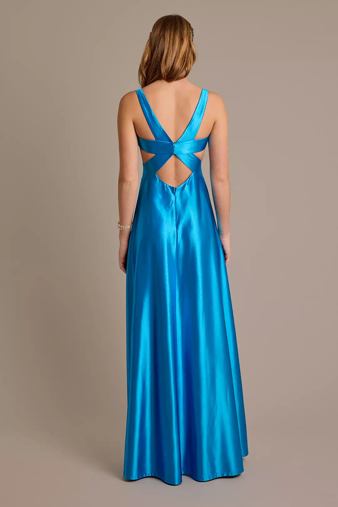 A-Line Satin Cutout Prom Dress - Chloe Dress