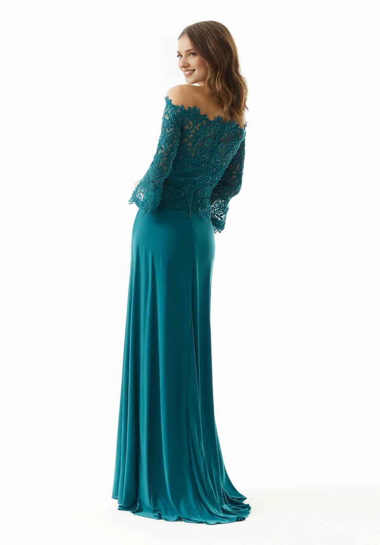 A-Line Lace Lace-Up Back High Slit Evening Dress - Chloe Dress