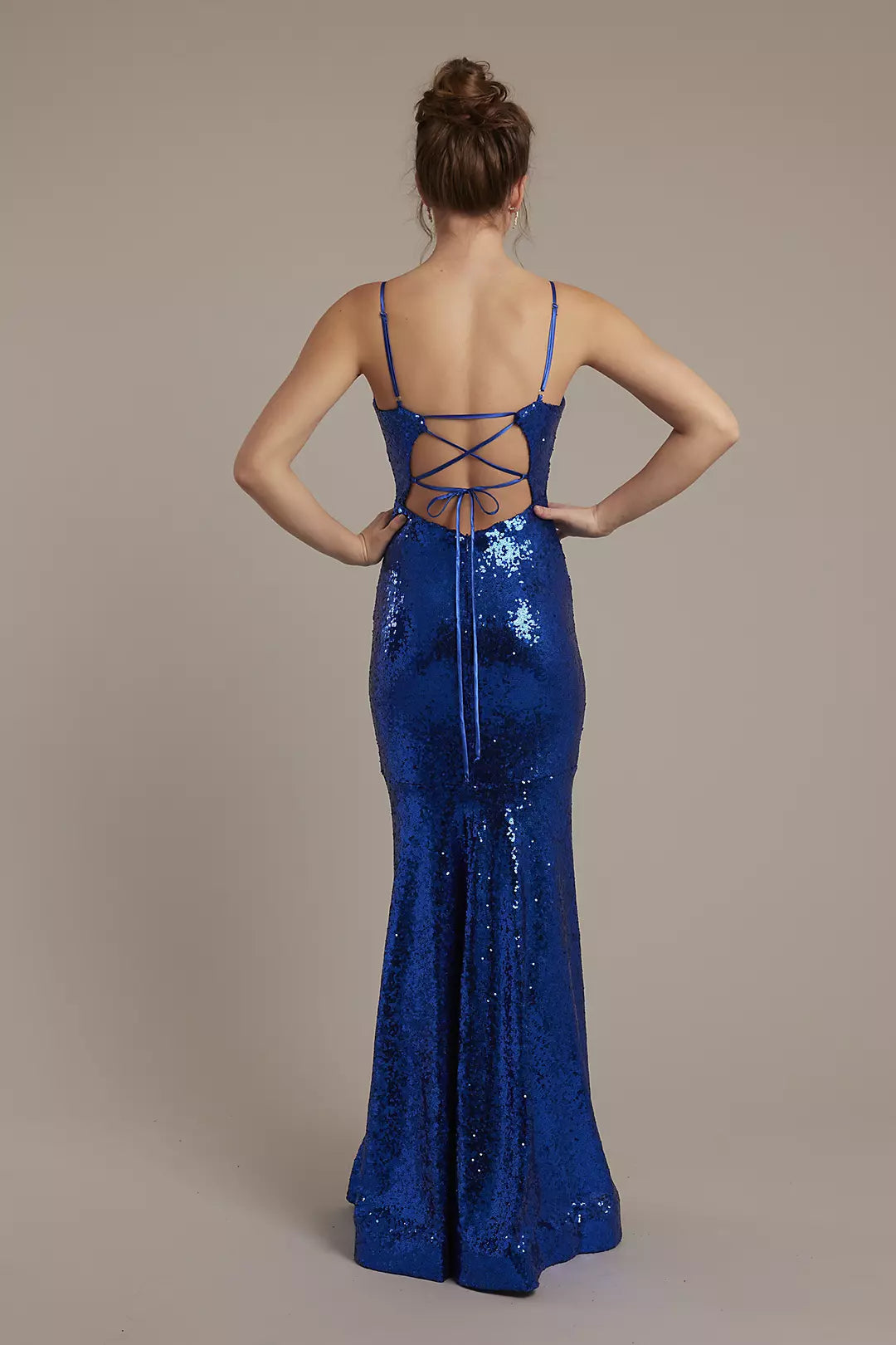 Jimiss Spaghetti Strap Mermaid Sequin Prom Dress 2026