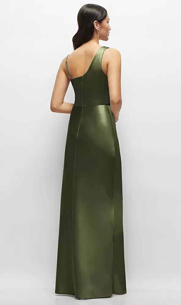 A-Line One-Shoulder Satin Wedding Dress - Chloe Dress
