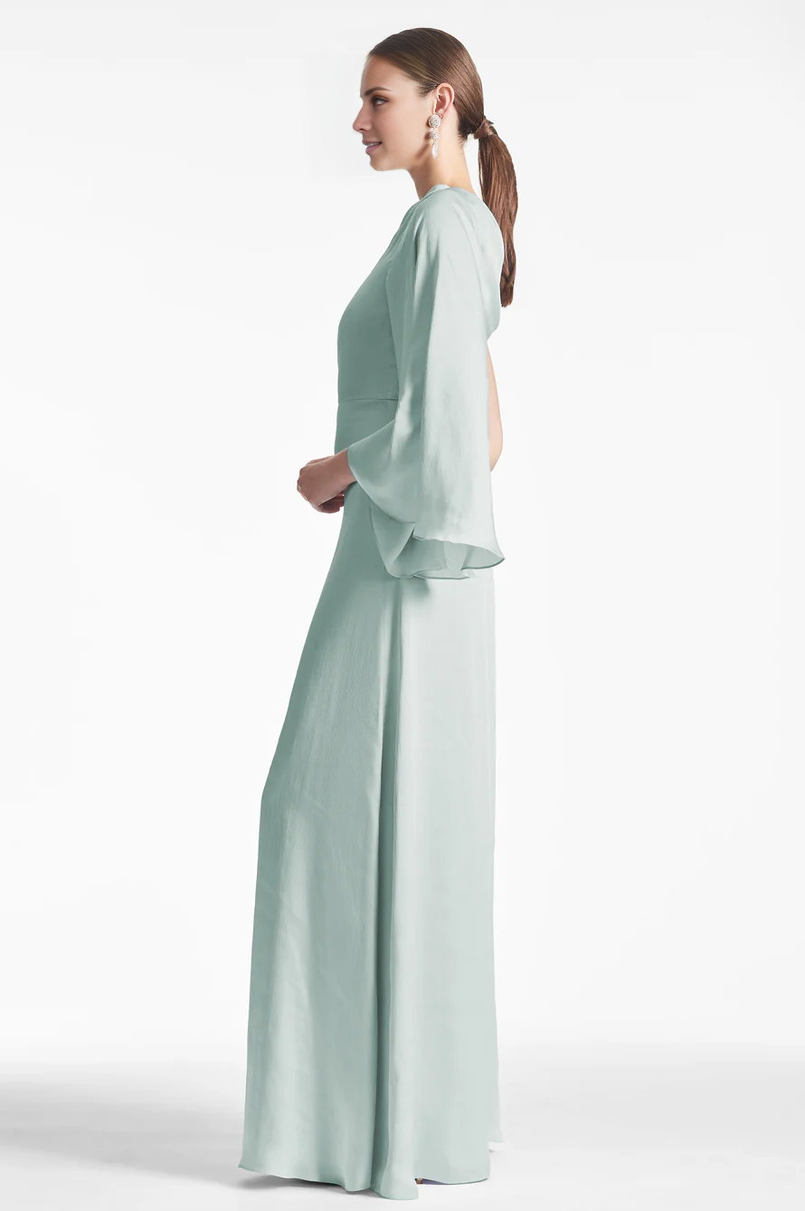 Off-Shoulder Long Sleeve Backless Asymmetric Floor-Length Prom Dress - Chloe Dress