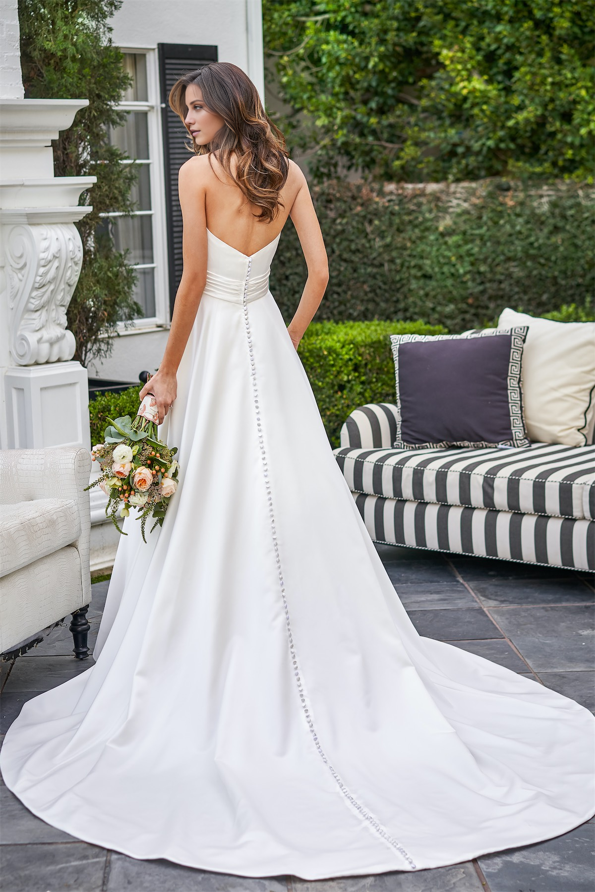 A-Line Satin Pleated Wedding Dress - Chloe Dress