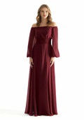 A-Line Off-Shoulder Chiffon Pleated Wedding Dress - Chloe Dress