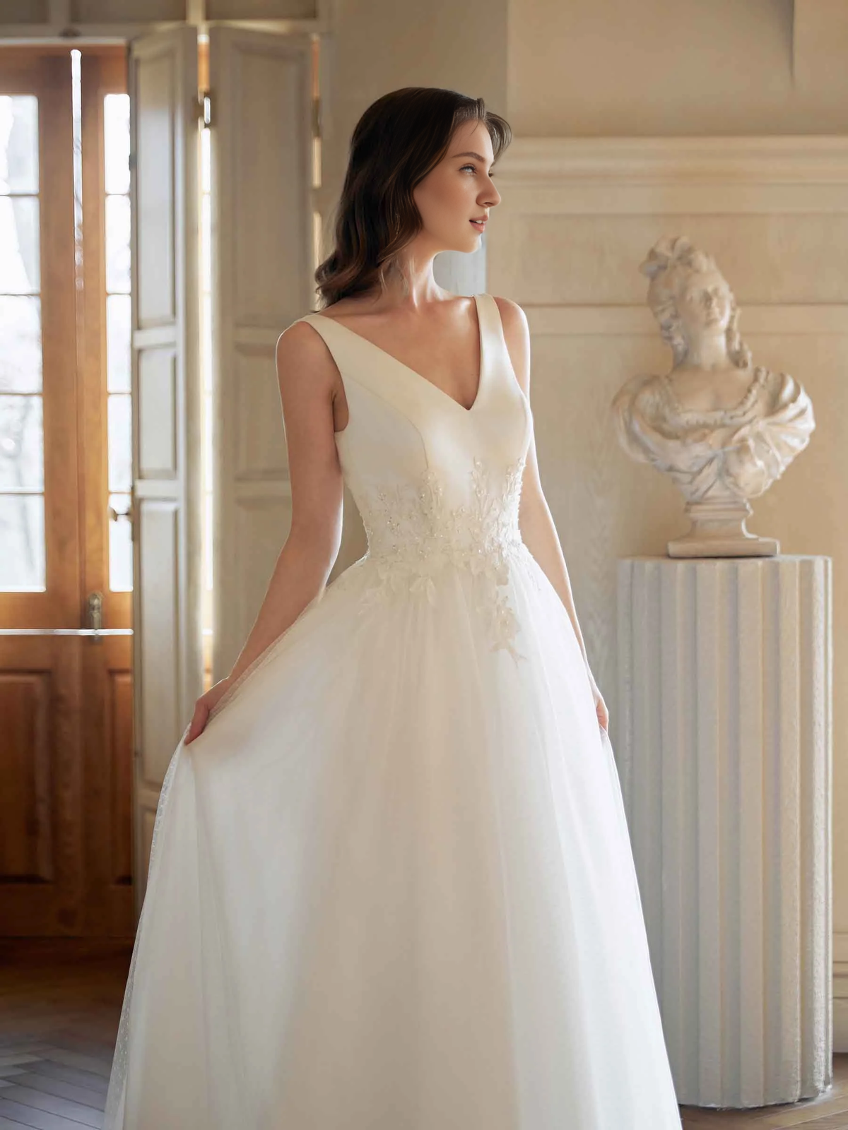 A-Line V-Neck Backless Wedding Dress - Chloe Dress