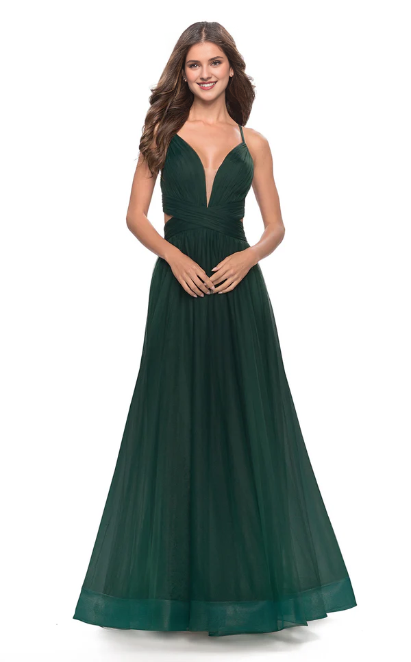 A-Line V-Neck Sleeveless High Slit Floor-Length Evening Dress - Chloe Dress