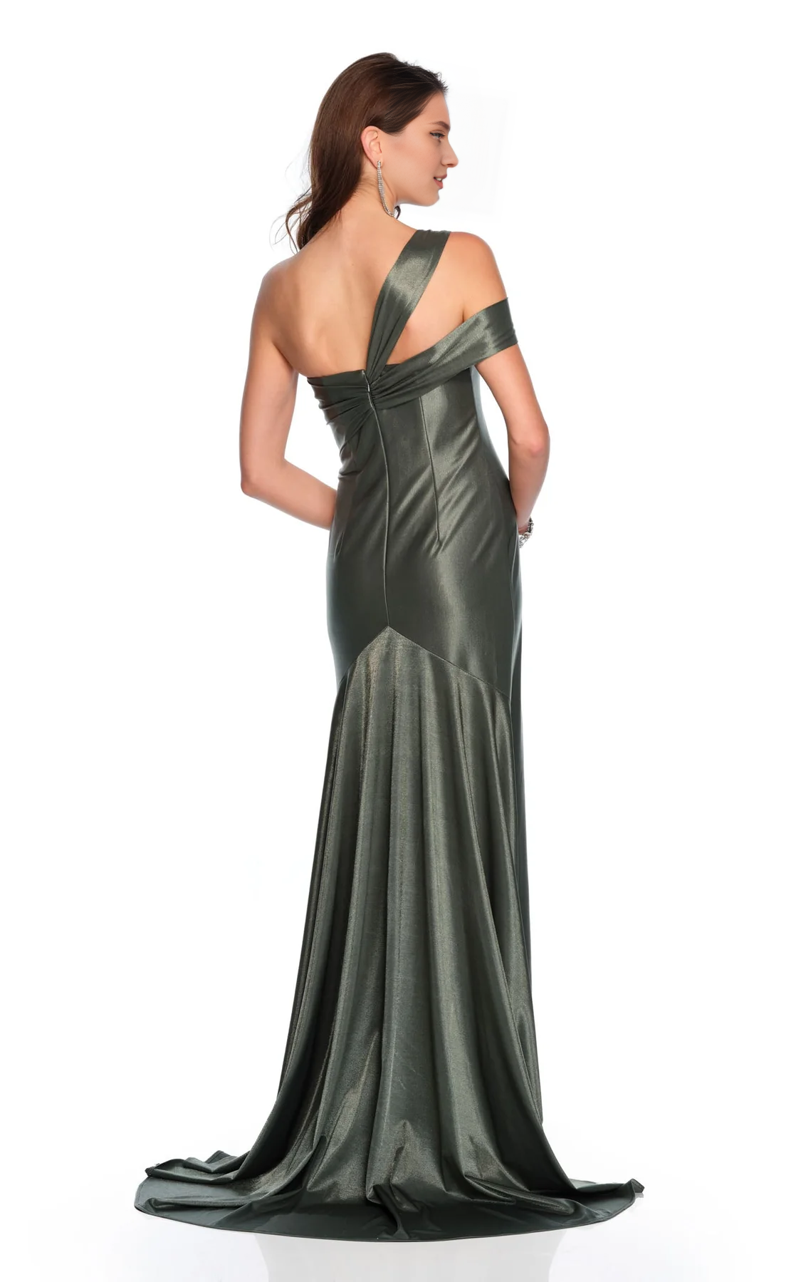 Mermaid One-Shoulder Satin Backless Floor-Length Prom Dress - Chloe Dress