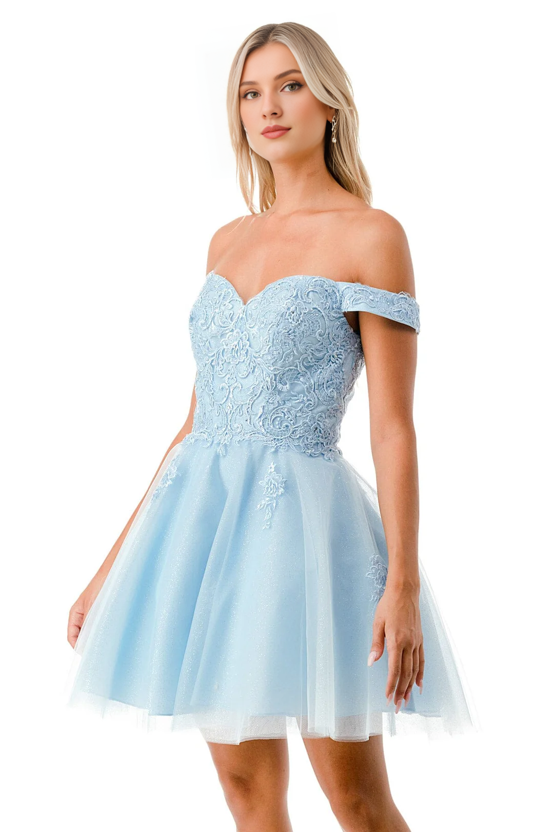 Off-Shoulder Embroidered Mini Dress - Chloe Dress