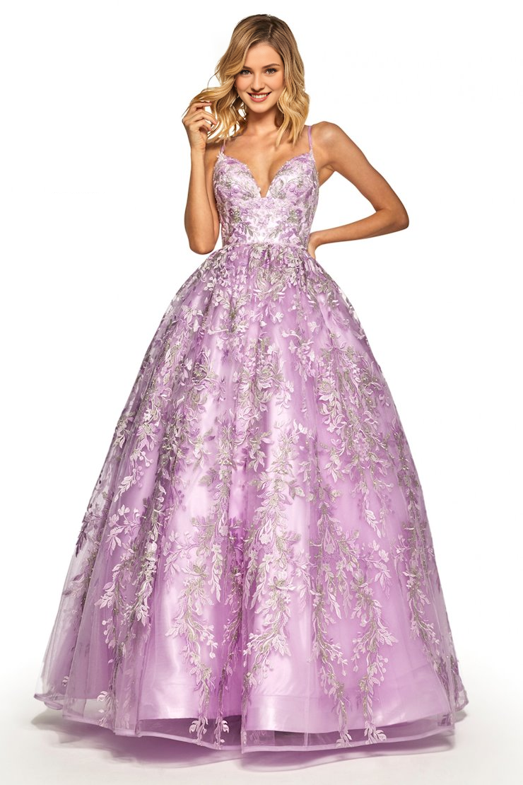 A-Line V-Neck Lace Applique Floor-Length Evening Dress - Chloe Dress