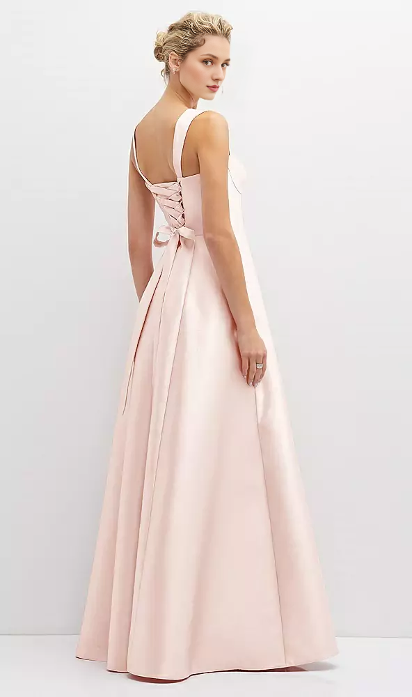 Satin Lace-Up Back Floor-Length Prom Dress - Chloe Dress