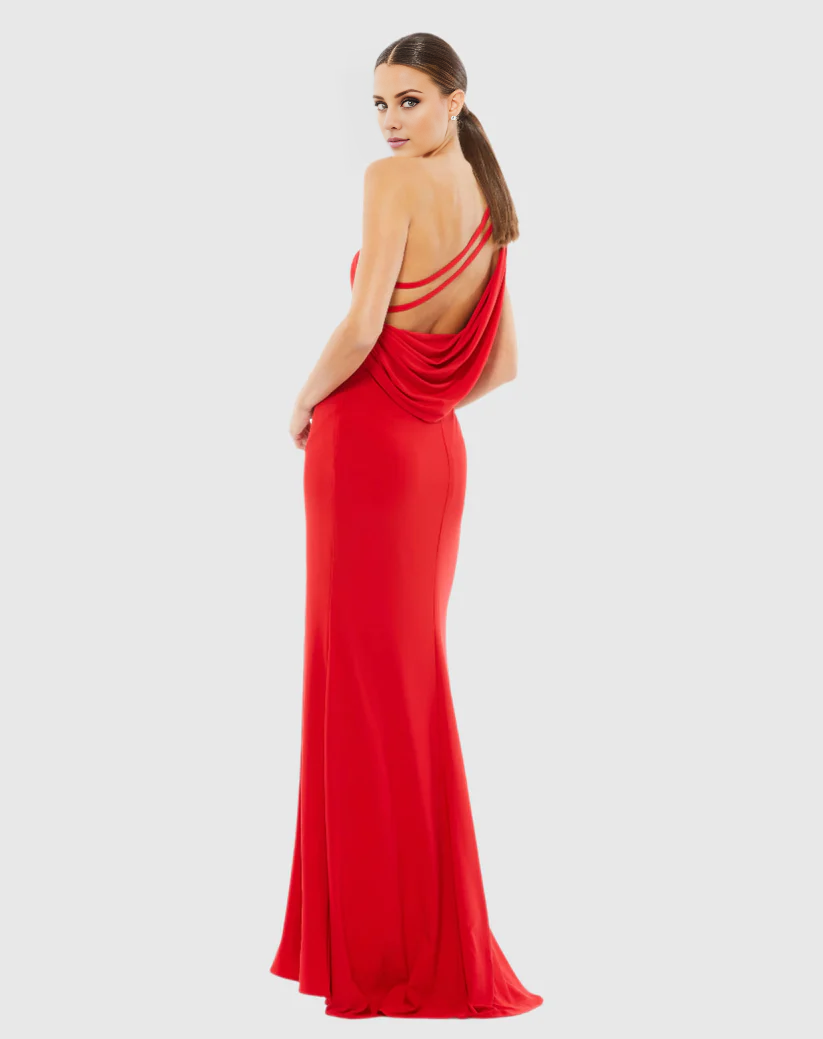 One-Shoulder Sleeveless High Slit Floor-Length Evening Dress - Chloe Dress