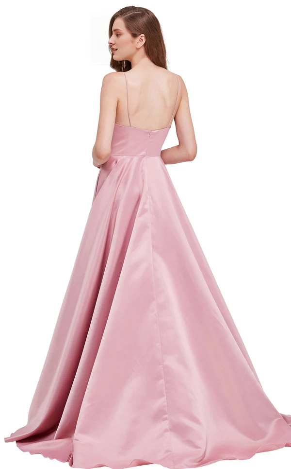 A-Line V-Neck Backless Floor-Length Evening Gown - Chloe Dress
