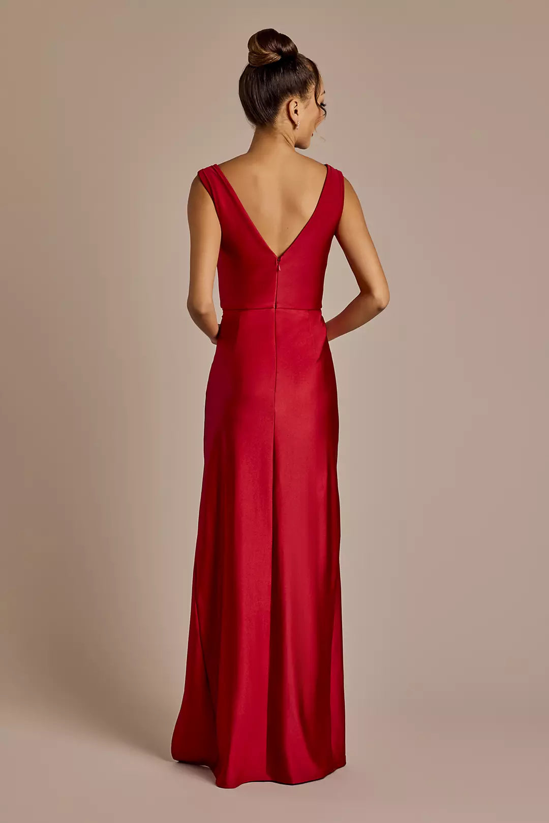 Satin Backless High Slit Floor-Length Prom Dress - Chloe Dress