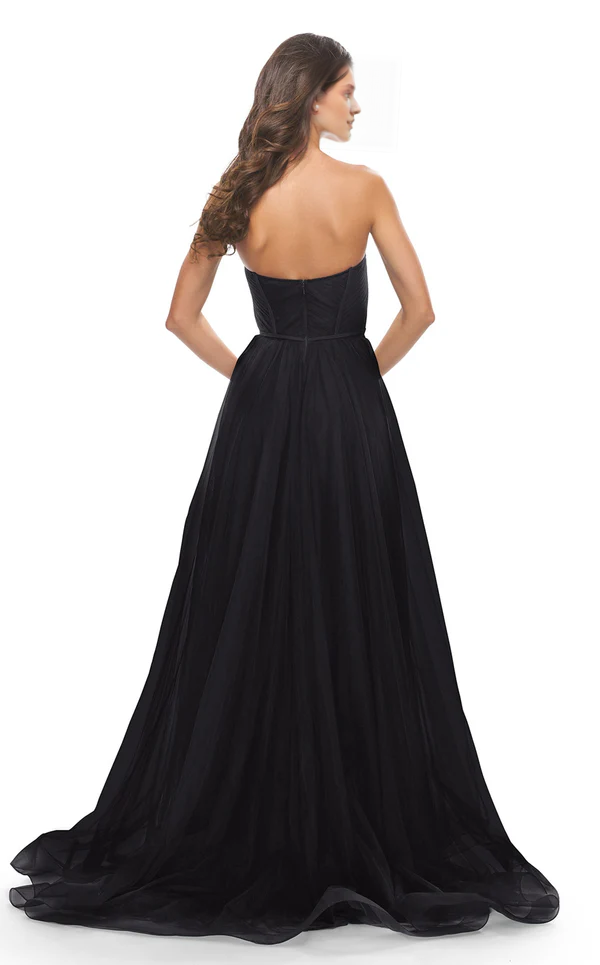 A-Line Strapless Lace-Up Back High Slit Floor-Length Prom Dress - Chloe Dress
