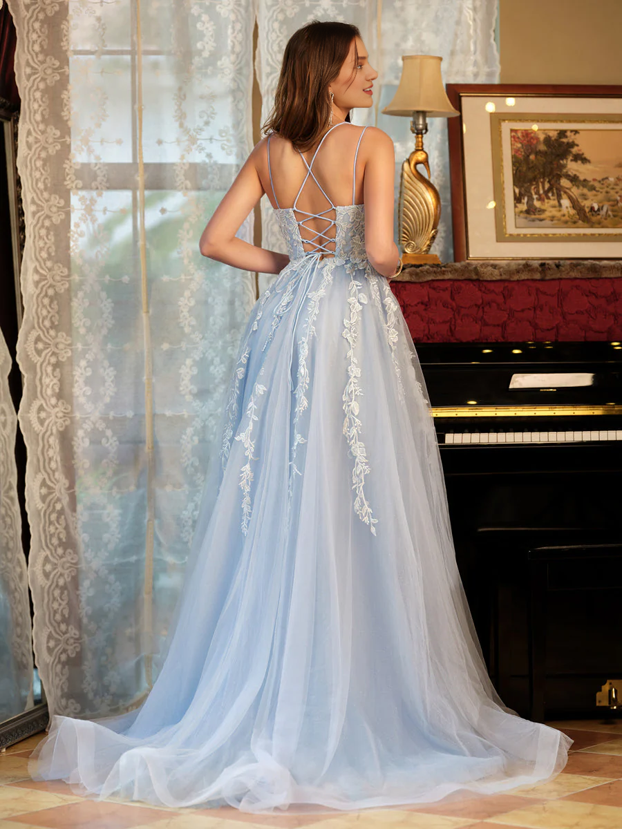 A-Line Chiffon Embroidered Ball Dress - Chloe Dress