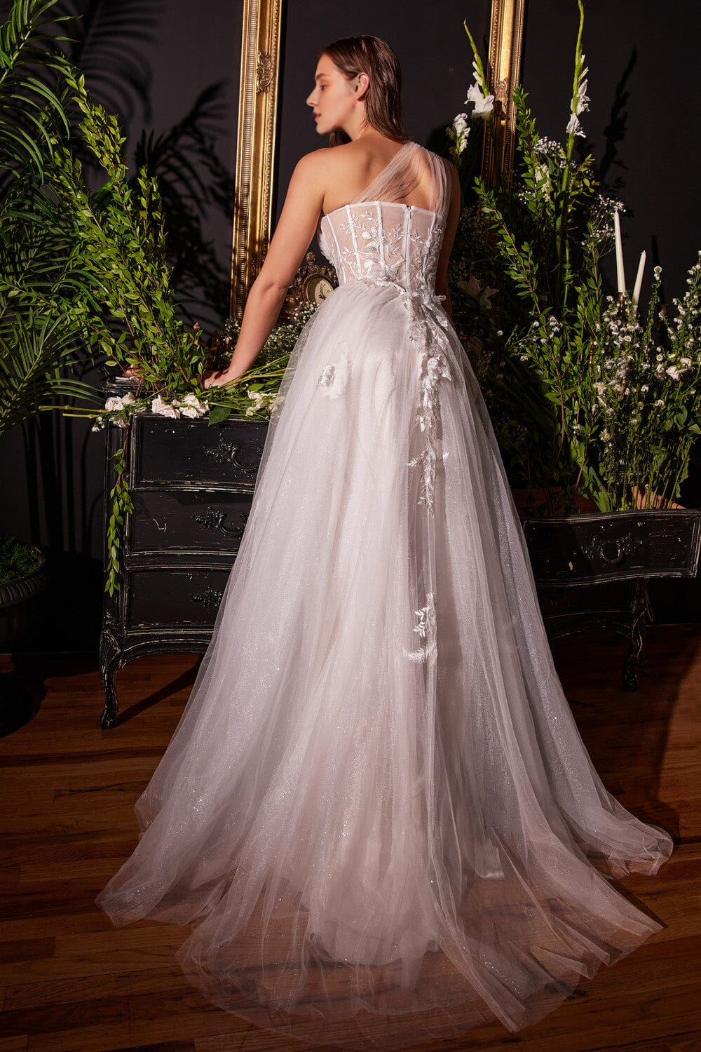 White One-Shoulder Wedding Dress - Chloe Dress