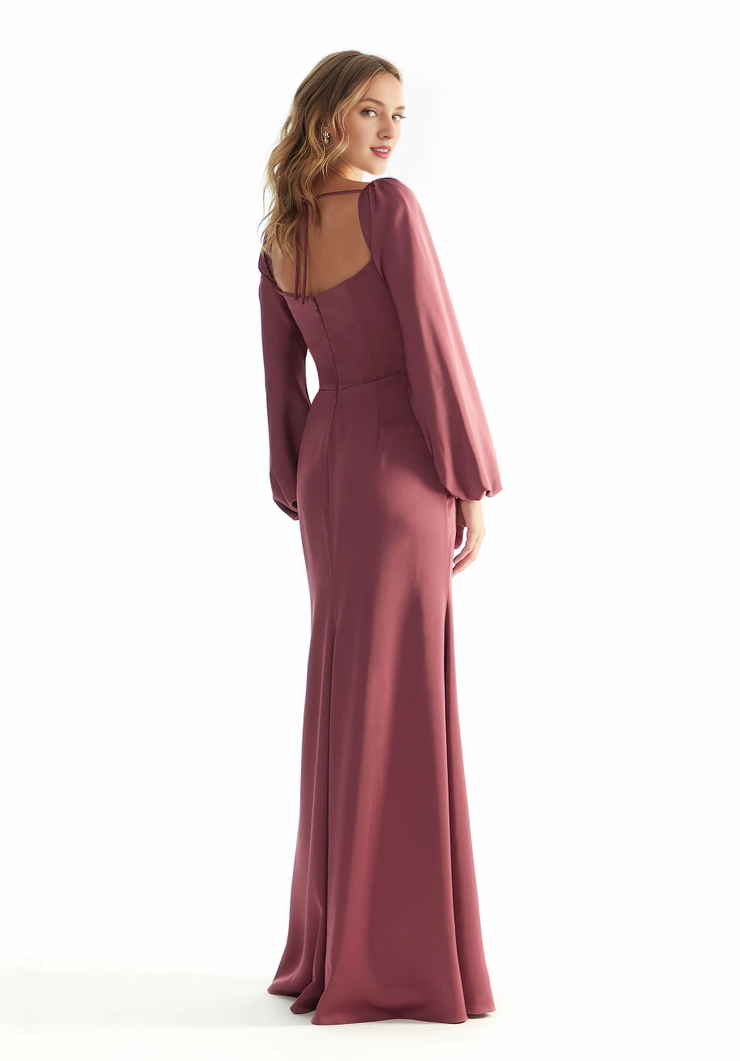 Square Neck Long Sleeve Zipper Back Floor-Length Dress - Chloe Dress