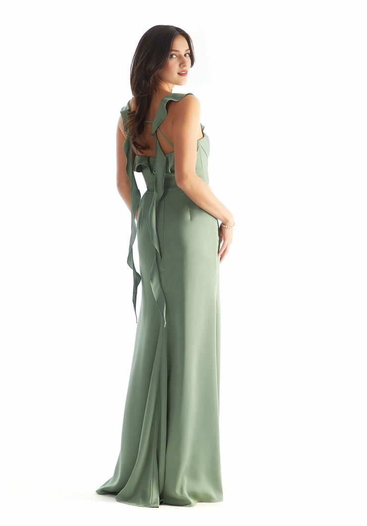 Satin Lace-Up Back Ruffled Dress - Chloe Dress
