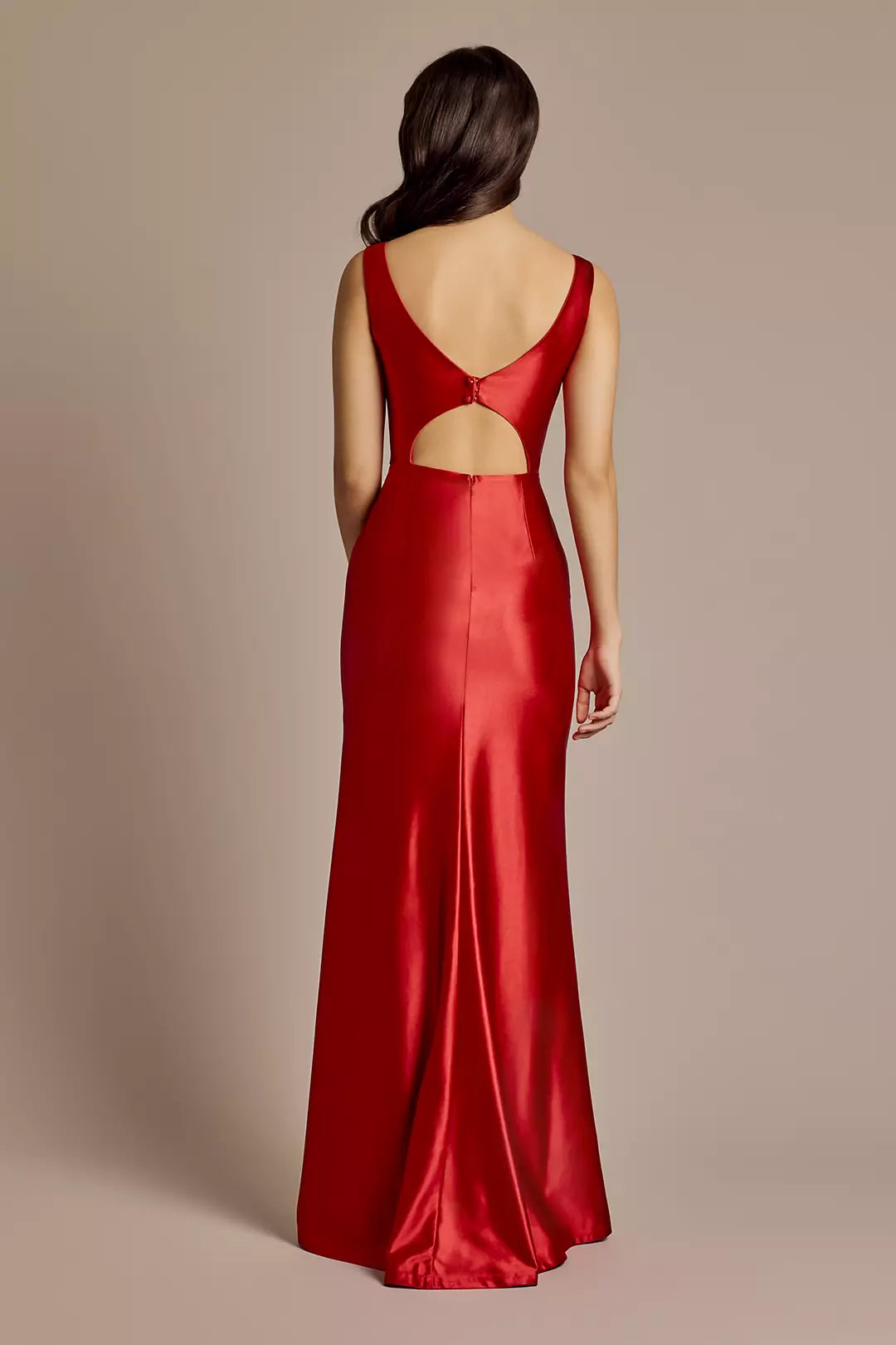 Sheath V-Neck Satin Prom Dress - Chloe Dress