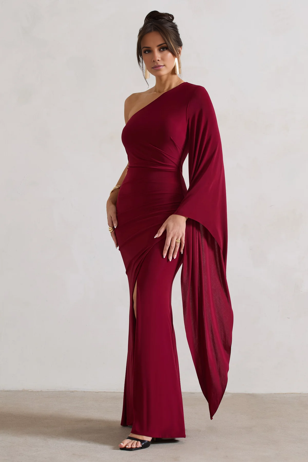 One-Shoulder Ruffled Floor-Length Evening Dress - Chloe Dress