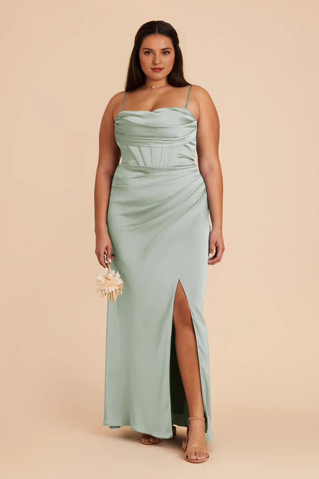 Satin Lace-Up Back Wedding Dress - Chloe Dress