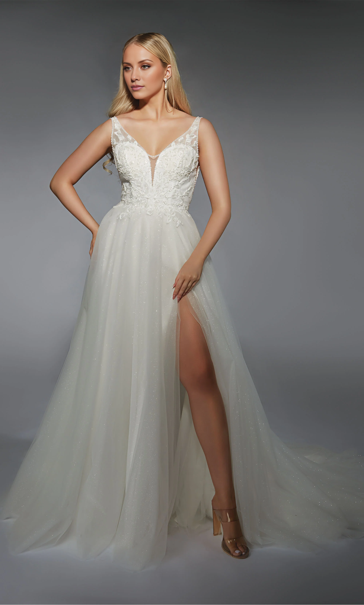 V-Neck Chiffon Backless Wedding Dress - Chloe Dress