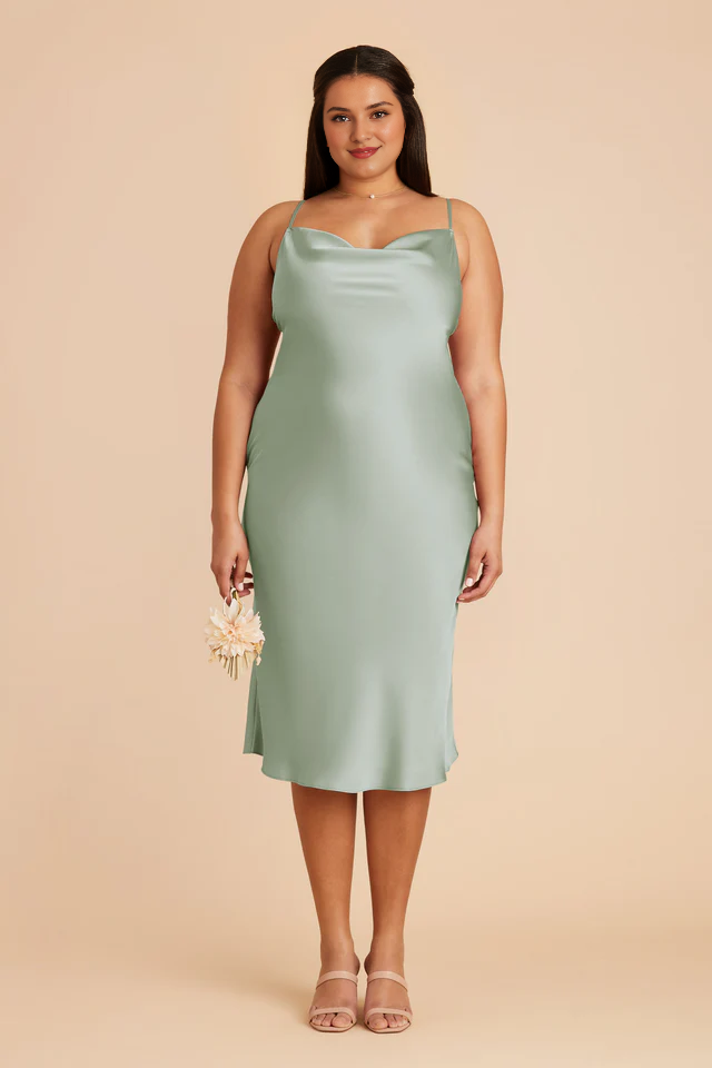 Zipper Back Pleated Wedding Dress - Chloe Dress