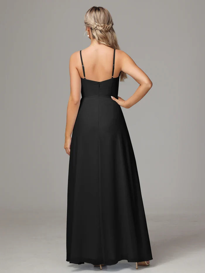 Sweetheart Chiffon High Slit Wedding Dress - Chloe Dress
