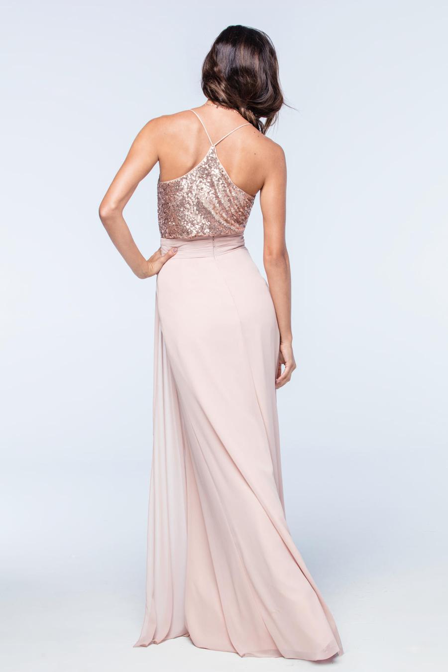Off-Shoulder Sequin Sleeveless High Slit Floor-Length Evening Dress - Chloe Dress