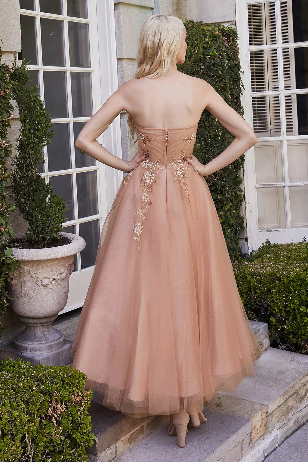 A-Line Strapless Tea-Length Dress - Chloe Dress