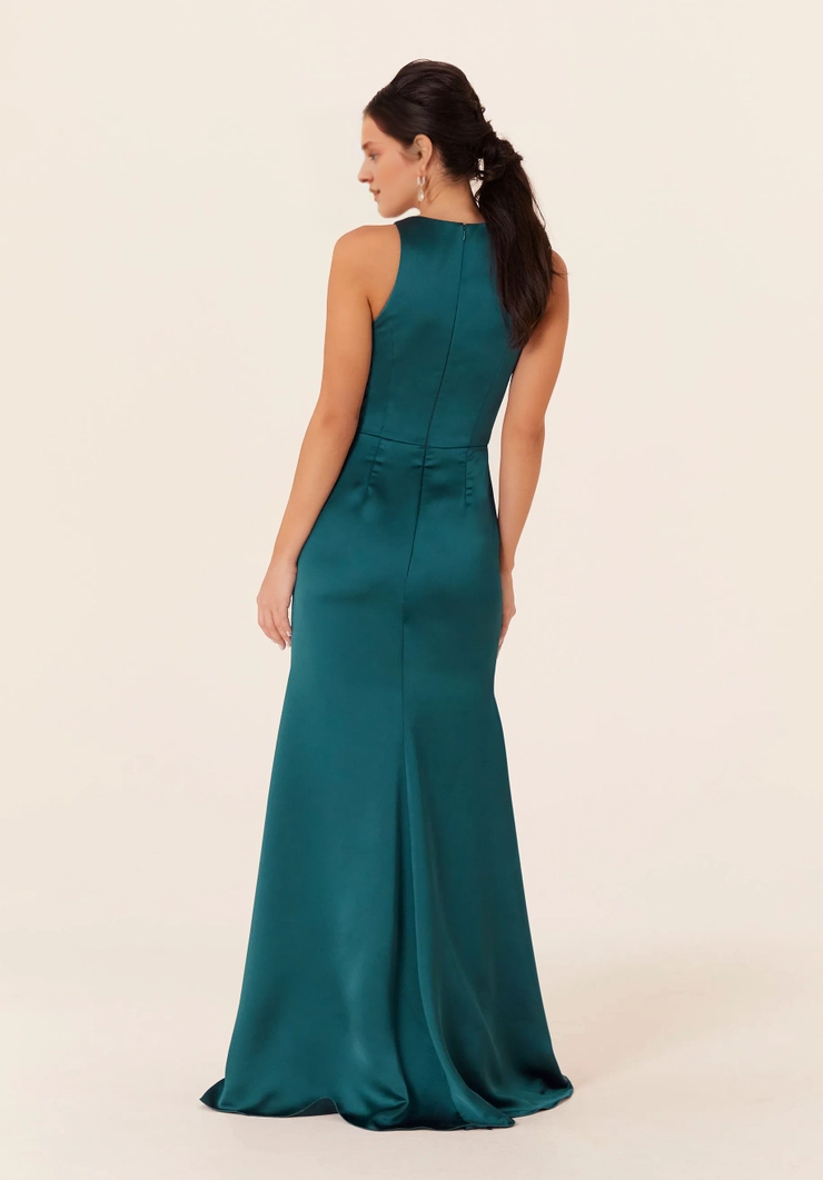 A-Line V-Neck Satin Zipper Back Wedding Dress - Chloe Dress