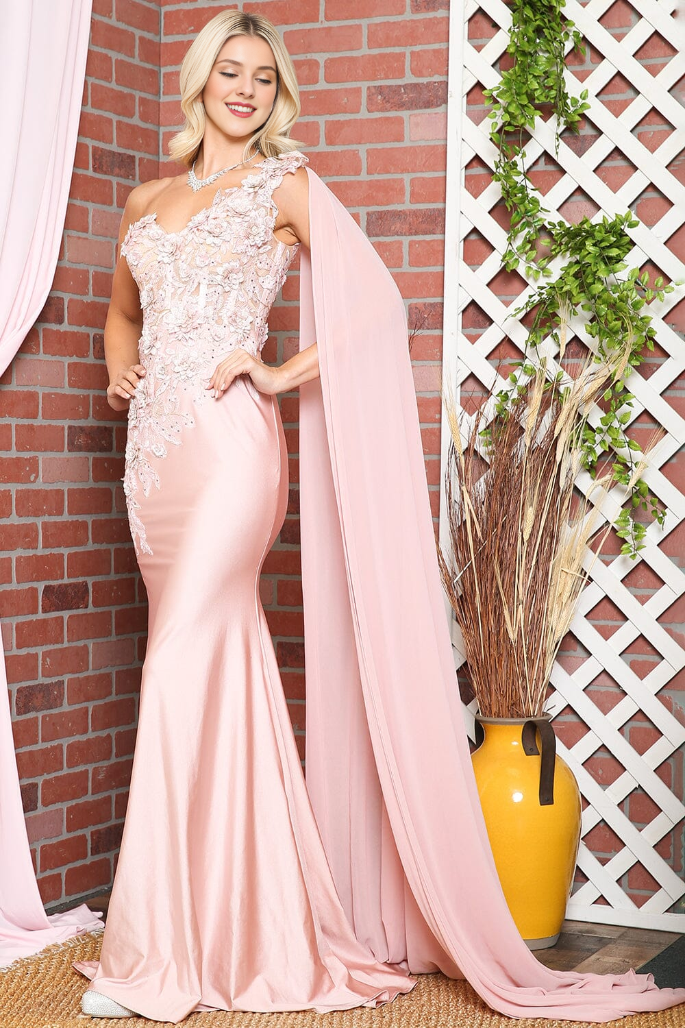 One-Shoulder Lace-Up Back Dress - Chloe Dress
