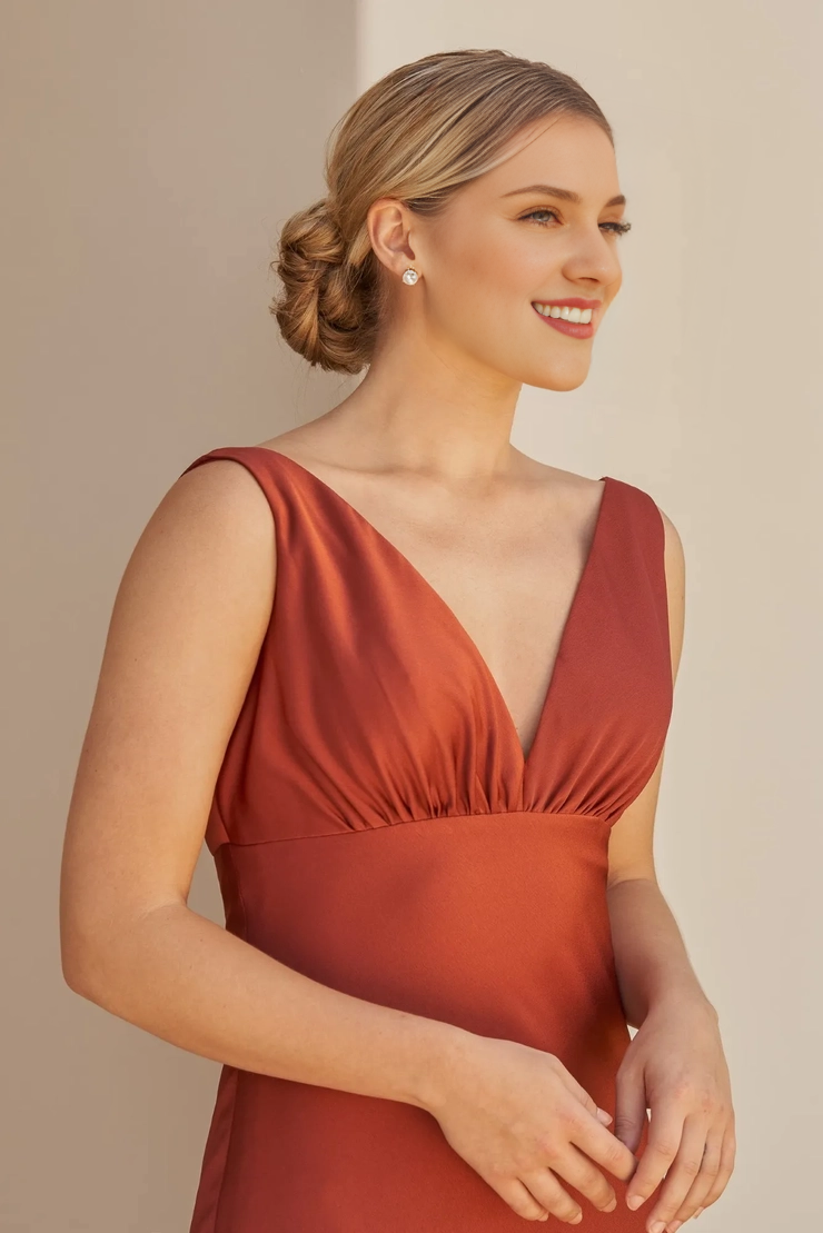 V-Neck Crepe Wedding Dress - Chloe Dress