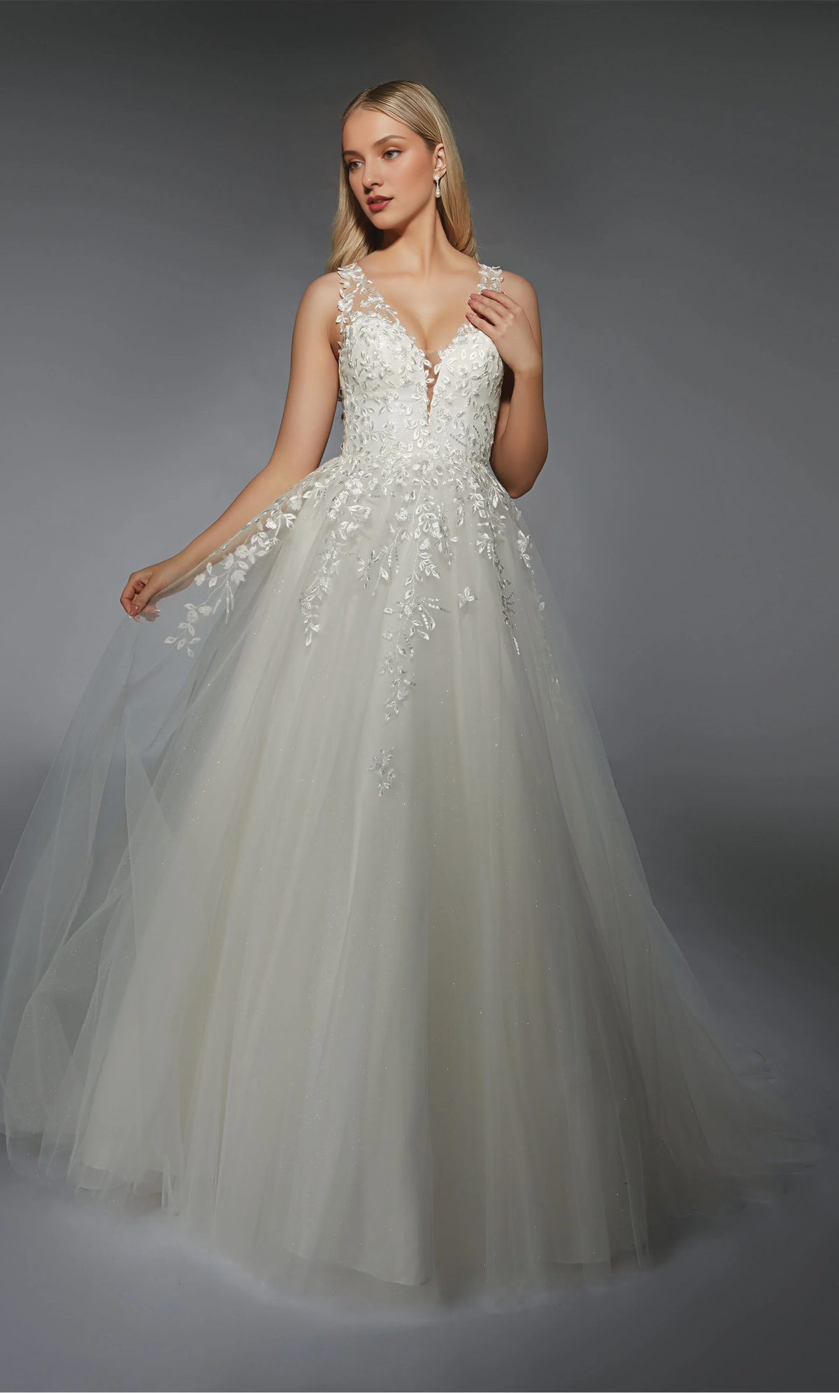 V-Neck Chiffon Wedding Dress - Chloe Dress