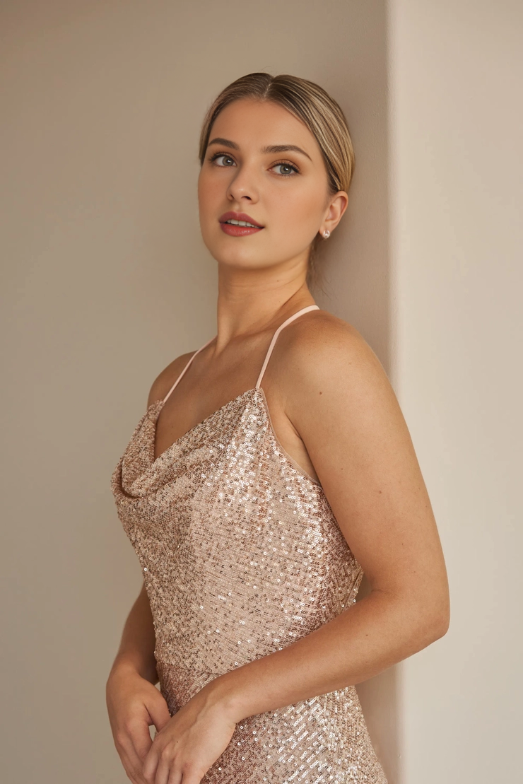 A-Line Sequin Backless Wedding Dress - Chloe Dress