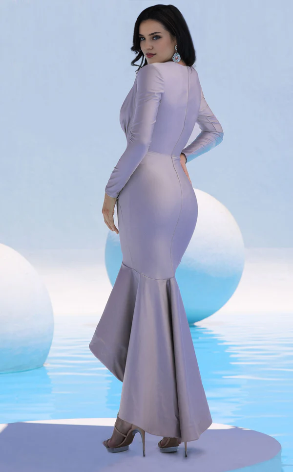 Mermaid Satin Long Sleeve Floor-Length Prom Dress - Chloe Dress
