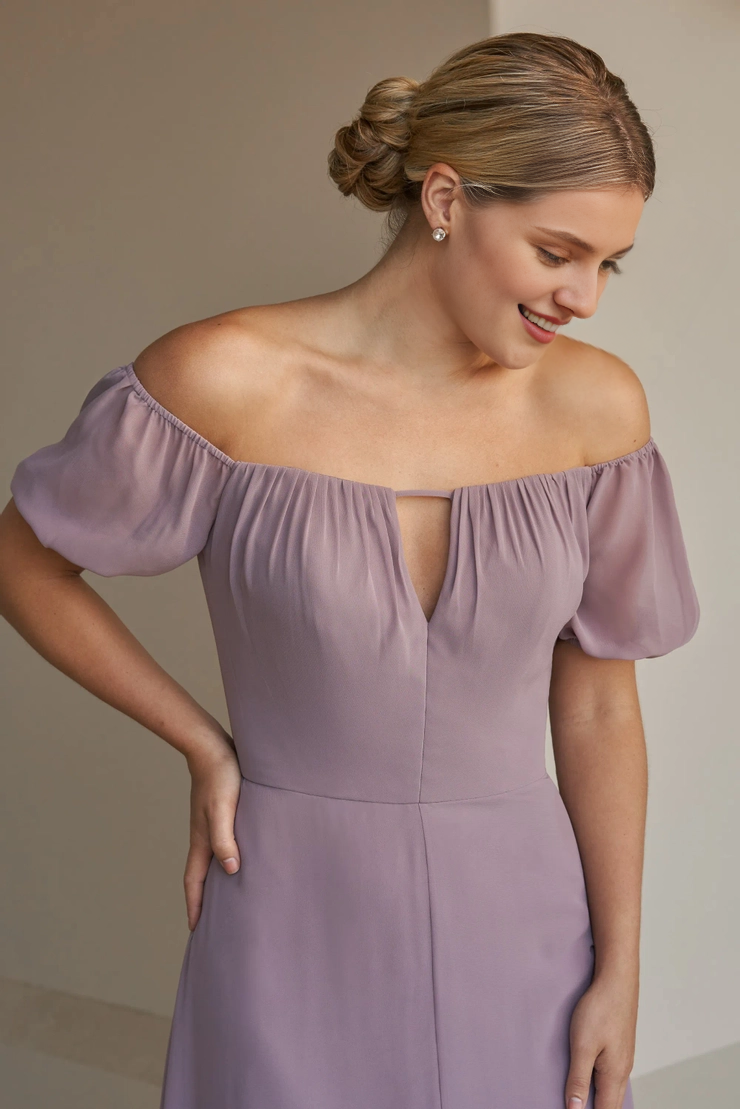 A-Line Off-Shoulder High Slit Mini Wedding Dress - Chloe Dress