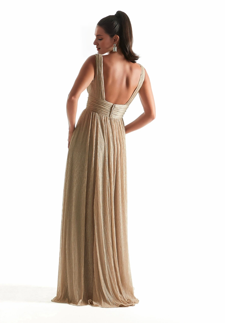 A-Line V-Neck High Slit Wedding Dress - Chloe Dress